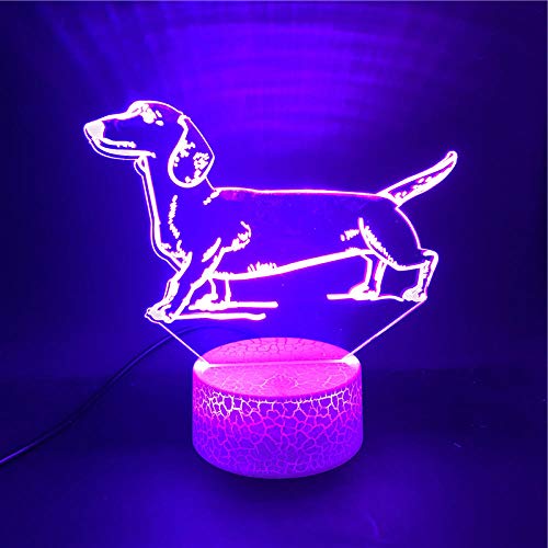 Preisvergleich Produktbild 3D-Illusionslampe führte Nachtlicht ein Dackeltiergeschenk für Studenten für Nachtbett für Halloween-Atmosphäre mit entfernten Party-Hausfeiertagsgeschenken
