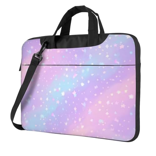 Maletín rosa con estrellas azules para laptop 15.6 pulg impermeable miniatura 1