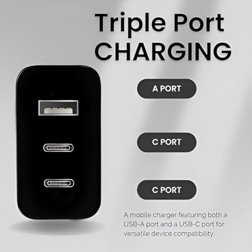 Image of CMF 65W GaN Charger Adapter & Nothing Type C Cable Compatible with CMF Phones /Nothing Phones and All Model Support Adapter & Cable Combo Set (Black)