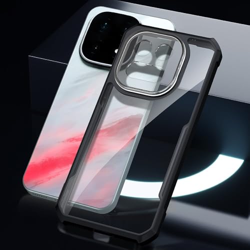 Image of NSTAR Shock Proof Clear Protective Back Case for iQOO 15 5G | Acrylic Crystal Clear 360 Degree Protection- (PC & TPU, Black Bumper)