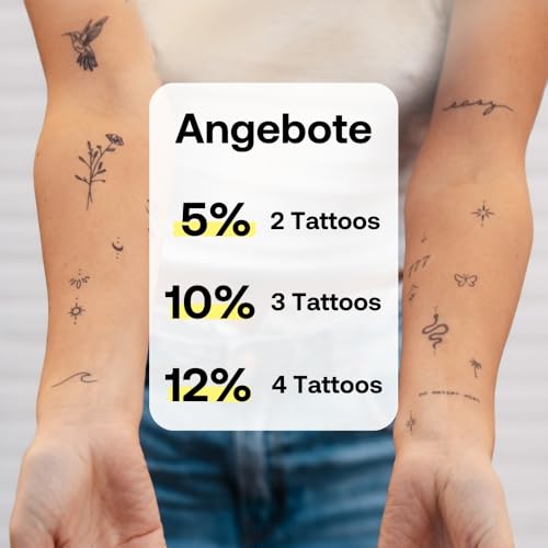 Inkster Tattoo Pfote Trio | Temporäre Tattoos 2 Wochen | Hautfreundlich & EU-Kosmetikzertifiziert | hochwertige Temporäre Tattoos aus pflanzlichen Inhaltsstoffen | wasserfest