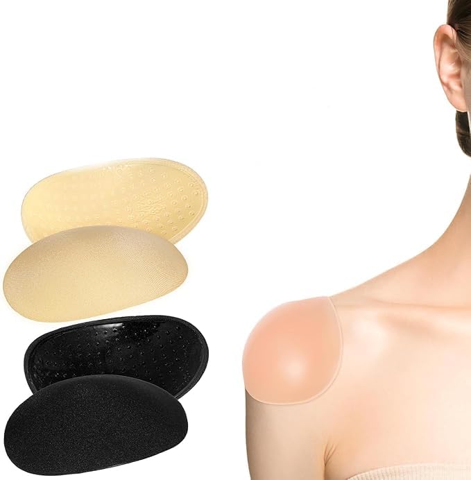 2 Pairs Shoulder for Womens Clothing Adhesive Silicone Shoulder Sponge and Soft Sponge Shoulder Push up Women Shoulder Push up Set Reusable Anti Slip Enhancer Shoulder pad Multicolour-image-29