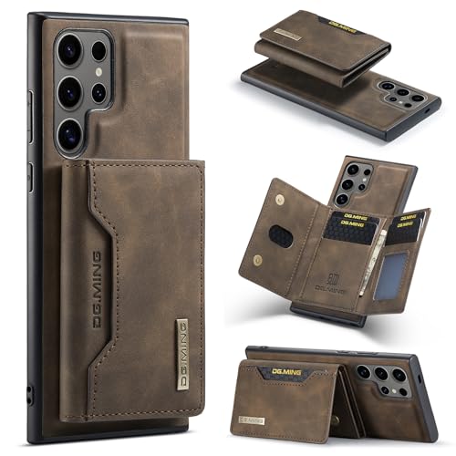 Funda Tipo Cartera 2 en 1 para iPhone 11 Pro MAX, Funda de Cuero de Primera Calidad, Tarjetero, Cartera Desmontable, diseño de Hebilla, Color café