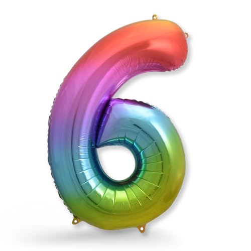 FUNXGO Globo de helio XXL, multicolor, extra grueso y resistente al desgarro, decoración de fiesta para 6º cumpleaños de niños, aniversario de boda