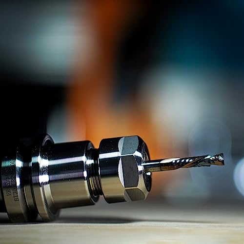 Image of SpeTool Compression Router Bits 1 /4 Inch Shank 1 Inch Cutting Length with Coated Carbide Spiral Up Down CNC Router Bit End Mills for Carving Wood Woodworking Tools