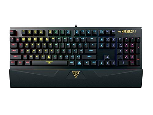 GAMDIAS Hermes P1 RGB Black Mechanische Tastatur USB Gaming 104 Switches blau Keyboard Hintergrundbeleuchtung RGB Layout IT Cover
