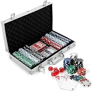 Kedia mallette de poker argent, 300 jetons et 5 dés