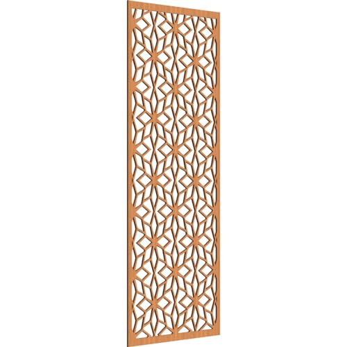 Image of 25 3 /8 inchW x 64 3 /8 inchH x 1 /4 inchT Lake Decorative Fretwork Wood Wall Panels, Cherry