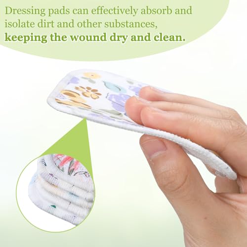 20 pcs 4 x 4 inches reusable trach acc tracheostomy supplies dressing pads absorbent soft tracheo cover drain split sponges for wound careflower pattern