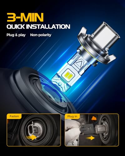 Image of H13 Light Bulbs, 8X Ultra Brightness h13 /9008 Lights, 6500K Cool White Bulbs, Real 1:1 Mini Size Plug and Play, IP68 Waterproof, Pack of 2