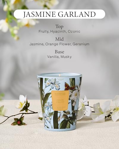 Msensejasminegarlandscentednaturalsoywaxcandle141oz60hourslonglastingslowburningcandlesforhomedecoraromatherapycandleforstressrelief  Urban Country Home Decor Msense jasmine garland scented natural soy wax candle 141oz 60 hours long lasting slow burning candles for home decor aromatherapy candle for stress relief  urban country home decor