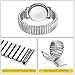 HARFINGTON Expansion Watch Bands 16mm Stainless Steel Stretch Watch Straps with Spring Bars Removal Tool for Women Men Metal Replacement Watch Bands, Silver