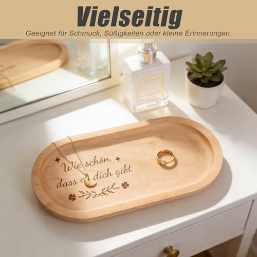 GROVBLE Holztablett mit Gravur Geschenkset – Personalisiertes Geschenk für Beste Freundin, Inklusive Grußkarte & Aufkleber zum Verschließen, Freundschaft Geschenk