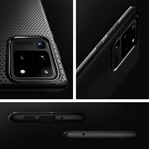 Image of Spigen for Galaxy S20 Ultra Case, Liquid Air [No Magnet Ring] [Military-Grade Protection] - Matte Black