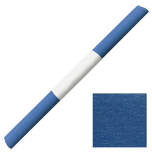Krepppapier wasserfest & farbfest 50x250cm – dehnbar – Bastelkrepp für Blumen, Schultüten, Dekoration & Basteln – reißfestes Bastelpapier – Farbwahl (dunkelblau)