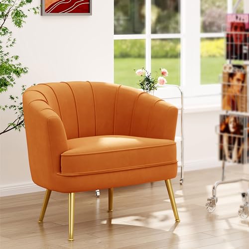Andeworld Velvet Accent Chair, Upholstered Modern Single Sofa Side Chair,Comfy