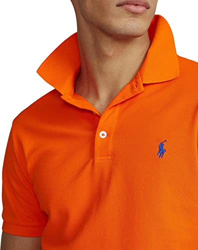 Image of POLO RALPH LAUREN Men Custom Fit Mesh Pony Logo Shirt (XL, SailingOrange)
