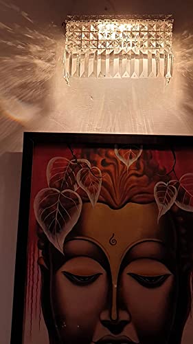 Image of Rectangular Wall Lamp, Gold,corded-electric