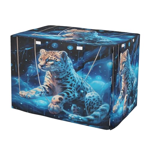 Housse imperméable pour cage chien et chat bleu guépard - 2