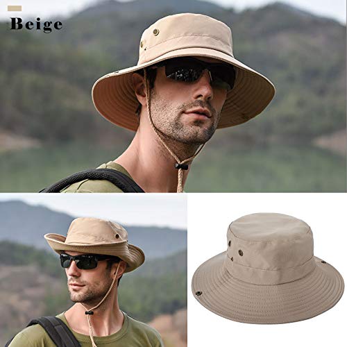 Obling Sun Hat, Upf 50 Boonie Hat, Bucket Hat Sun Protection, Fishing Hunting Hat For Women Men (Beige) #TOP1