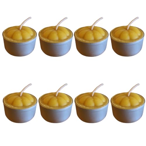 8 Velas Rechaud com cera de abelha pura, com 8 vasos de alumínio, 3,5 cm diâmetro, aroma natural, ma