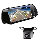 [Origin] 7インチルームミラーモニター 映像2WAY バックカメラに連動可 モコン付き タッチボタン LCD液晶 + 42万画素数 CMD防水バックカメラ広角170° 夜でも見える バックカメラセット RM70+A0119N