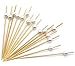 Premium Disposables 4.7" Bamboo Cocktail Picks With White Pearls Set Of 300 Decorative Bamboo Cocktail Skewers With Shiny Pearl Beads