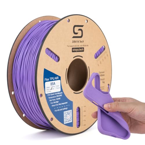 Image of Siraya Tech Flex TPU Air - Active Foaming 3D Printer Filament, Lilac 1kg | Adjustable Hardness (65A-82A), Up to 50% Lighter, High-Speed Printing, Easy to Print Soft TPU for Wearables & Prototypes