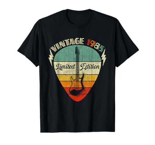 Vintage 1985 Retro 40th Birthday Gifts 40 Years Old Guitar T-Shirt