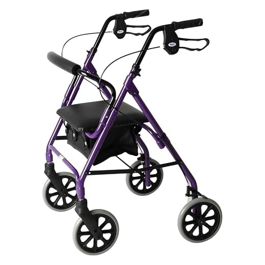 Wer früher plant, ist nicht gleich tot: Meine Vorbereitung auf ein entspanntes Leben im Alter 4 Days Lightweight Folding Four Wheel Rollator Walker with Padded Seat, Lockable Brakes, Ergonomic Handles, and Carry Bag, Mobility Aids, Medium, Purple