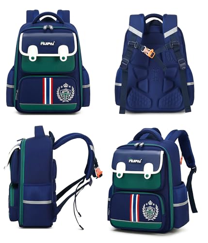 JiaYou Lightweight Primary School Backpack Large Capacity Bookbag Water-Resistant Daypack for Boys and Girls(Green,19 Liters)3