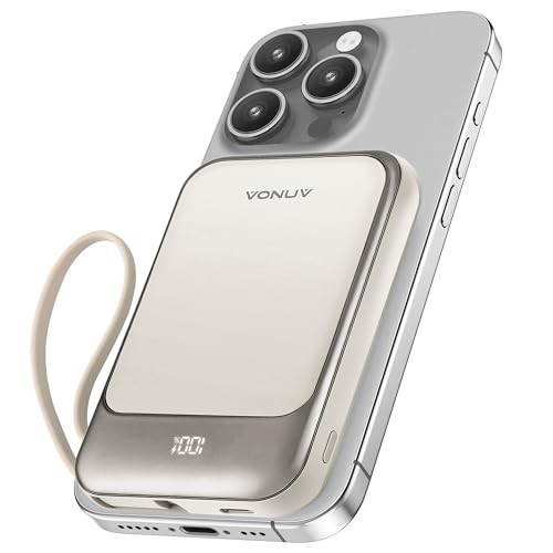 VONUV Magnetic Power Charger with USB-C Cable, 10000mAh Wireless Portable Charger