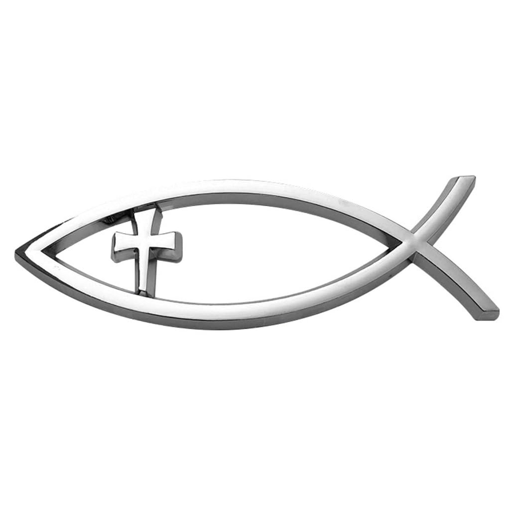 THOANBY Savior Ichthys Fish Car Stickers Adhesive Designs Religious Car Window Sticker for Window Laptops & Luggage