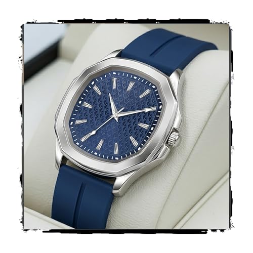 Image of styledose Minimalist dial Softest Adjustable Silicon Belt Quartz Analog Date Display Wrist Watch for Men