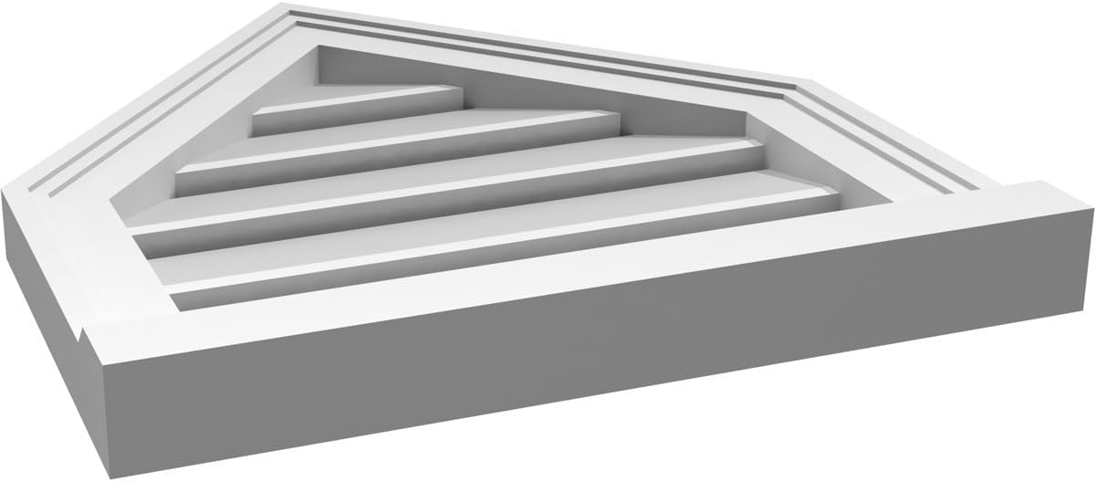 GVSPE18X2003SF-14 Peaked Top Brickmould Sill Frame, Primed Tan Signature Series Surface Mount Gable Vents, 18-in. W x 20-in. H, Unfinished