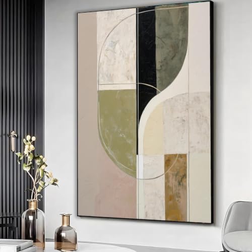 Cuadro abstracto geométrico texturizado lienzo contemporáneo decoración elegante pared sin marco