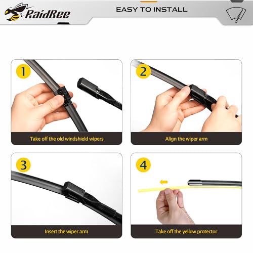 Image of Raidbee Windshield Wiper Blades Replacement for | Mercedes-Benz Sprinter 1500 2500 3500 4500 2019 2020 2021 2022 2023 2024 2025 Genuine OEM Quality 2 Pack