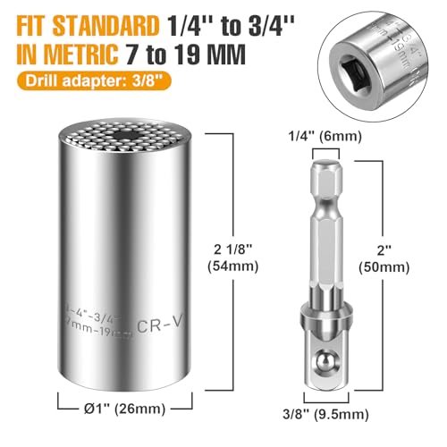 Spurtar Universal Socket Wrench Set (11-32mm 7-19mm) Multi-Function Hand Repair Tools with Power Drill Adapters Birthday Gifts for Men, Dad, Father, Husband, Boyfriend Christmas Stocking Stuffers - Image 3
