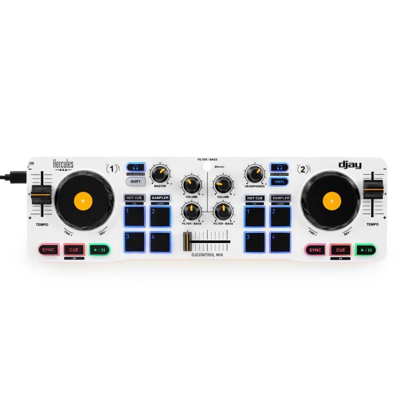 Hercules DJControl Mix – Bluetooth Wireless DJ Controller for Smartphones – 2 Decks - Image 3