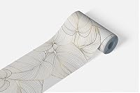 AG Design Selbstklebende Bordüre Blätter Gold, AWB 8436 | Wasserfest Dekoration für Wände, Möbel, Tapeten, Wandverkleidungen und Türen, Folie, Mehrfarbig | Breite 500 cm x Höhe 13.8 cm