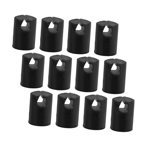 Casquette de poteau de trampoline noir KOMBIUDA | Lot de 12 embouts ronds