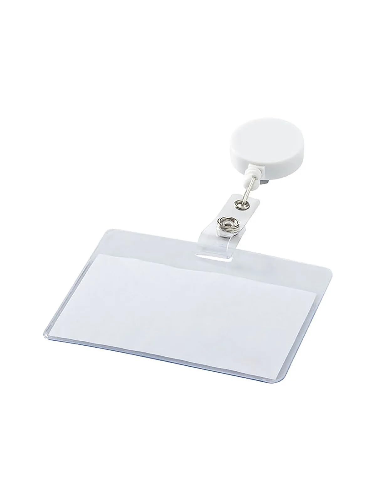 50 soportes para tarjetas de identificación, clip trasero para cinturón, cable de nailon, retráctil, hospital, enfermera, oficina, feria, color blanco y negro, para estudiantes, tarjetas bancarias (50