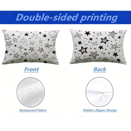 Housse de coussin extérieur imperméable抗UV 80x100 texture lin blanc
