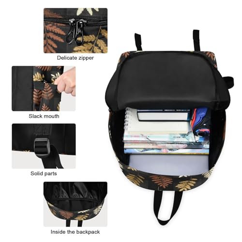 Decor Leaf Print Backpack Set with Lunch Bag, Large Capacity Travel Backpacks and Lunch Box Insulated for Commute Hiking Picnic3