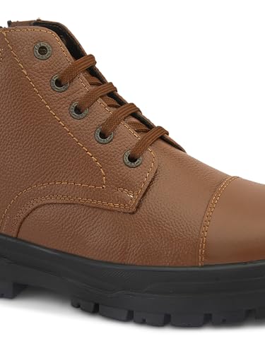 Image of TSF 8712 Tan Genuine Leather Police Boot For Men