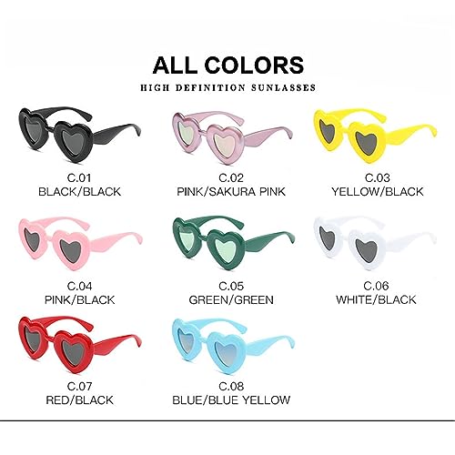 willochra Oversized Heart Shaped Polarized Sunglasses UV400 Cute Trendy Love Fashion Candy color Eyewear for Women4