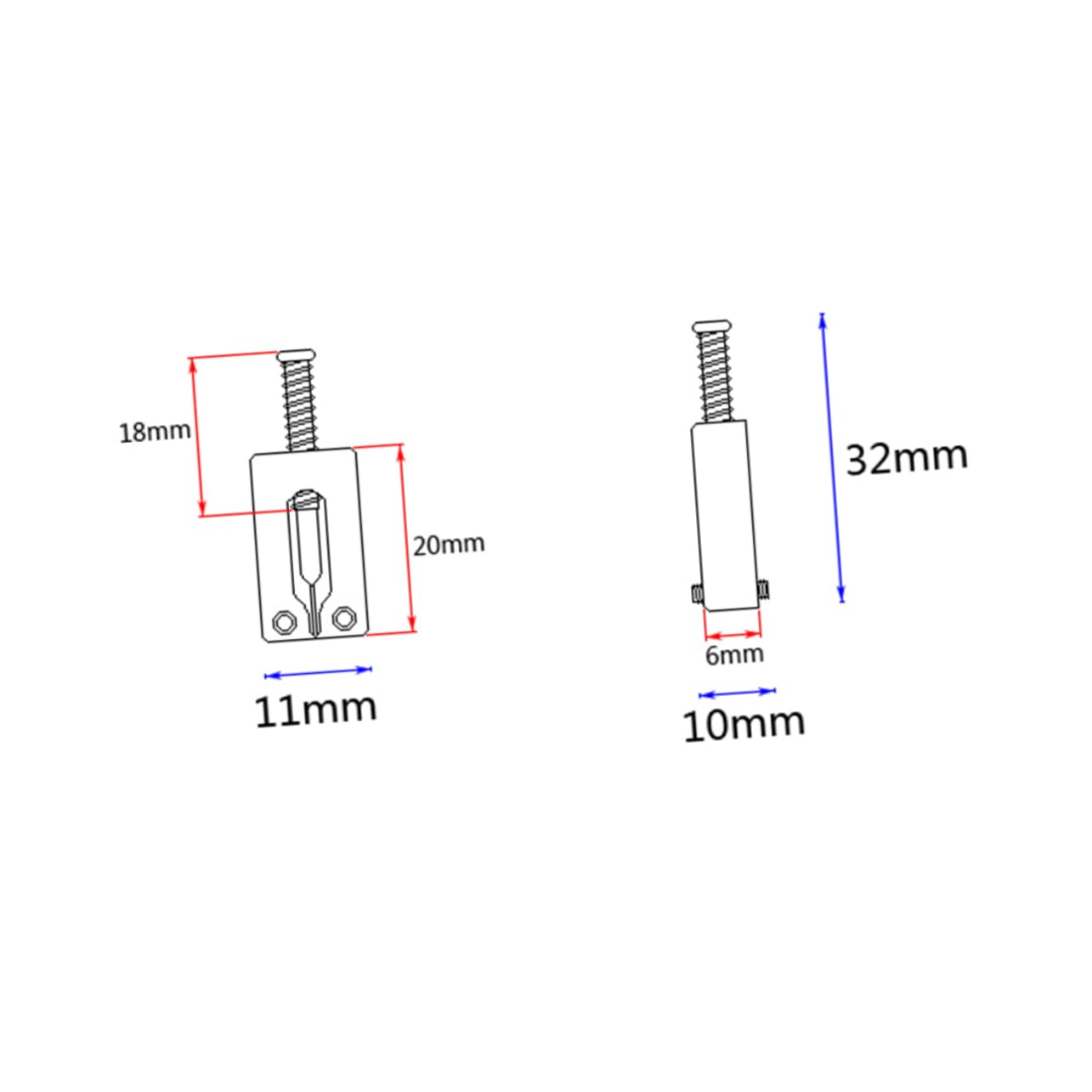 VICASKY Guitar Bridge Parts 6 in 1 Flat Guitar Saddle Silver Set for Electric/Acoustic Replacement