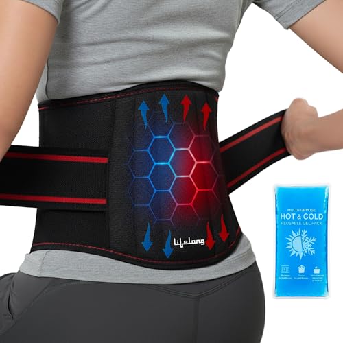 Lifelong Lumbar Sacral Belt with Hot & Cold Pack |Universal Fit for Men and Women| Back Support Brace for Pain Relief |Posture Correction & Lower Back