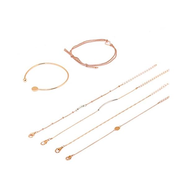 XOCARTIGE Charm Bracelets Set Bohemian Multiple Layered Beaded Bracelet for girls Delicate Chain Bracelet Bangle Cuff (Multicolor)