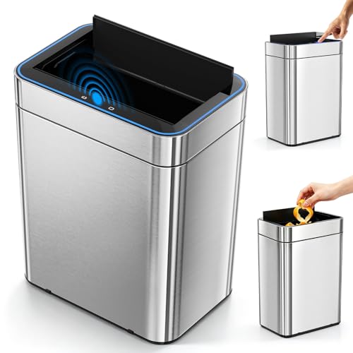 Caneca de Basura Touchless Rectangular 50 Litros Acero Inoxidable